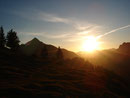 Auch den Sonnenaufgang wollte ich an dieser Stelle festhalten. Links im Bild konnte ich die Konturen des Rinnkogels erkennen.