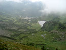… aber vorher konnte ich noch einen traumhaften Tiefblick auf die Planneralm, den Plannersee und den Aufstiegsweg zum Plannerknot genießen.