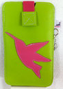 Leder: lime Motiv: Kolibri (pink)