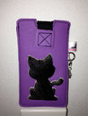 Leder: lila Motiv: Katze (Fell)