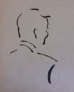 Etude de dos, env. 1948 (dessin, 28 x 20 cm, coll. part. MR)