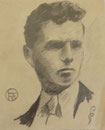 Autoportrait, env. 1949 (dessin, 14 x 17 cm coll. part. MR)