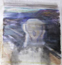 D'après "Le cri", 2013 (huile et craie sur  toile, 90 x 65 cm, coll. part. MR)