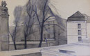 Paris, avenue de l'Observatoire, 1959 (dessin, coll. part. MR)