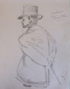 Portrait Toulouse-Lautrec, env. 1948 (dessin, 30 x 20 cm, coll. part. MR)