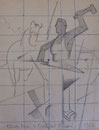 Etude pour le maréchal ferrant, 1952 (dessin, 26 x 19 cm, Montreuil, Musée de l'histoire vivante)