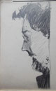 Profil jeune homme, env. 1950 (crayon, 12 x 7 cm, coll. part. MR)