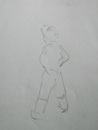Jeune breton en boutou coat, env. 1950 (crayon, 16 x 12 cm, coll. part. MR)