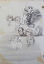 Les gens du Chassay, env. 1970 (crayon, 28 x 21 cm, coll. part. MR)