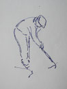 Pêche à pied, env. 1950 (encre, 16 x 12 cm, coll. part. MR)