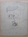 Portrait façon Picasso, 1952 (dessin, 21 x 27 cm, coll. part. MR)
