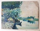 Canal de Nantes à Brest, 1951, (huile sur calendrier des postes, 24 X 18 cm, coll. part. MR)