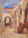 Eglise de Lilia Finistère, env. 1950, (gouache, 36 x 29 cm, coll. part. MCG)