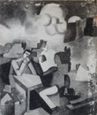 Etude pour joueurs de cartes, env. 1955 (fusain, 36 x 30 cm, coll. part. MR)