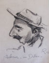 Pêcheur au Dellec à Plouzané, env. 1948 (dessin, 28 x 20 cm, coll. part. MR)