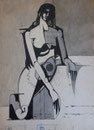 Etude de nu, env. 1950 (feutre et encre, 50 x 32 cm, coll.part.MR)