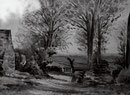 Paysage, pont , (noir/blanc), env. 1949 (aquarelle, coll. part. HMC)