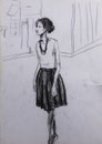Janie, env. 1960 (dessin, 21 x 15 cm, coll. part.JR)