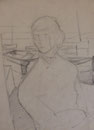 Femme, env. 1950 (dessin, 25 x 32.5 cm, coll. part. MR) recto de "femme assise", 1950