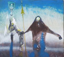 Danse de la mort, env. 1990 (gouache sur aggloméré, 40 x 36 cm, coll. part. MR)