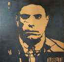 Durruti anthropométrique (diptyque 2), 1975 (black marin sur toile, 148 x 147 cm, Montreuil, Musée de l'histoire vivante)