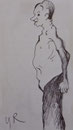 Etude profil, env. 1980 (dessin, 15 x 9 cm, coll. part. MR)