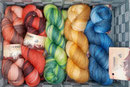 Ferner Wolle Lace handgefärbte Farbverläufe, Lauflänge 600m/100g - 1) Lace 600, 100% Schurwolle (Merino superwash), Schonwaschgang bis 30°, 2) Seide, 70% Schurwolle (Merino) und 30% Maulbeerseide, Handwäsche empfohlen