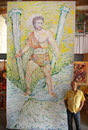 Création de la Méditerannée, acrylique sur papier, 420 x 210 cm, 2012