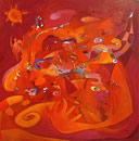 Whispers in the Wind, 70 x 70 cm, Acryl   