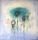 Mind Games, 70 x 70 cm, Acryl  