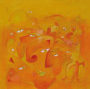 Emotion in Yellow,  80 x 80 cm, Acryl   