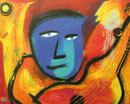The Blues Gitarist, 100 x 80 cm, Acryl  