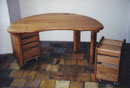 bureau  "sélène" en orme avec desserte