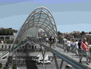 Friedensbrücke über den Fluss Kura in Tiflis, Georgien
