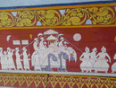 Wandmalerei mit dem Transport der Zahnreliquie des Buddha auf einem Elefanten, Kandy, Sri Lanka