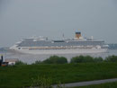 MS Costa Pacifica vor Krautsand an der Elbe