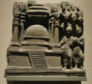 Verehrung des Stupa, Schiefer-Relief aus Gandhara, 2. Jh. u.Z..