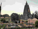 Der Mahabodhi Tempel von Bodhgaya, Indien