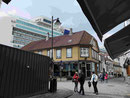 Altstadt von Stavanger (Norwegen) und Kreuzfahrtriese