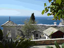 Blick vom Nonnenkloster Erzengel Michael auf den Berg Athos