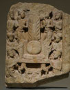Erste Predigt des Buddha, Schiefer-Relief aus Amaravati, 2. Jh. u.Z.