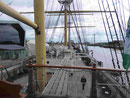 Dreimastsegler Glenlee im Riversidemuseum von Glasgow, Schottland
