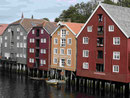 Ehemalige Lagerhäuser in Trondheim, Norwegen