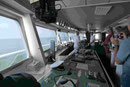 Auf der Brücke der "MS Amadea"