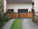 Gartenhaus Lärche verschalt Trapezblech braun