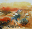 un sogno, Aquarell auf Leinwand, 80x80cm, verkauft