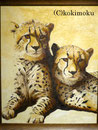 チーター woodburning+oil 420x350mm