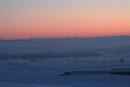 Sonnenuntergang in Aasen mit Alpenblick im Januar 2009