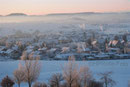 Morgenstimmung mit Blick auf Aasen mit Alpenpanorama im Januar 2009