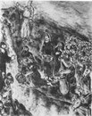 Radierung "Mose schlägt Wasser aus dem Felsen", La Bible, Paris, 1966